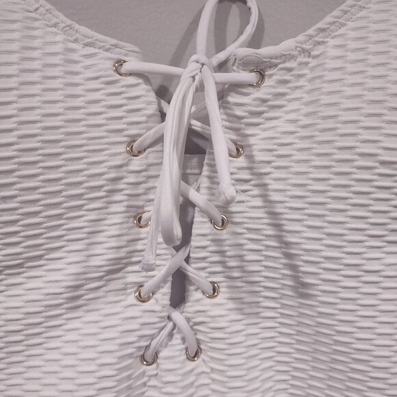 Women's White One Piece Swim Kenneth Cole Size Medium - Picture 4 of 6